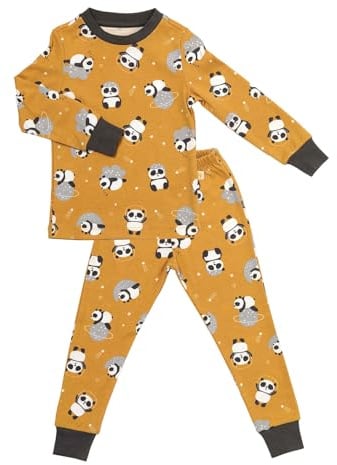 SCHLUMMERSACK Kinder Schlafanzug lang Unisex Panda Größe 116 5-6 Jahre |Pyjama Kinder Set zweiteilig Jungen & Mädchen | Kinderschlafanzüge Kinder Schlafanzug Baumwolle