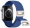 Nepfaivy Geflochtenes Armband Kompatibel mit Apple Watch Armband 45mm 44mm 46mm 49mm 42mm, Nylon Elastisches Band mit Magnetischer Schnalle für iWatch Series 10/9/8/SE/7/6/5/4/3/2/1/Ultra, Blau