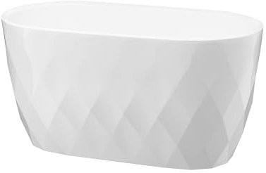 VERDENIA Karo Macetas ovaladas – Ligeras, para Interior y Exterior, diseño Moderno, Material plástico, Juego de 2 – 29 x 14,5 x 15 cm – Blanco