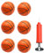 Coriver 6 Stück Mini Basketball Kleine für Reifen Aufblasbare Basketball Klein mit Pumpe, Poolbälle Beach Balls für Party Indoor Outdoor Spiel (Rot)