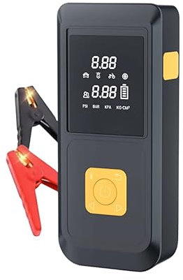 Winnes Elektrische Luftpumpe Mini ,150 PSI Reifenpumpe,12V 8000mAh Akku KompressorAls Taschenlampe und Powerbank für Fahrrad, Motorrad, Auto