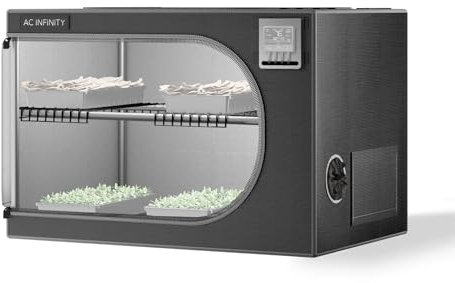 AC Infinity CLOUDLAB Advance Grow Zelt, 60x60x90cm, mit CFM-Stangen und Regalregalen, 2000D Diamant-Mylar-Leinwand, für Keimung, Klonen, Pilze, frühe Zimmerpflanzenzucht