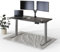 DESKSPACE PRO Elektrisch höhenverstellbarer Schreibtisch - inklusive Tischplatte, Ergonomischer Stehpult mit Memory Funktion & Kollisionsschutz (Graues Gestell, Schwarz Tischplatte, 140 x 70 cm)