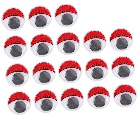 KONTONTY 100pcs Googly Eyes Crafts Arts and Crafts DIY Toy Eyes Self-Adhesive Toy Eyes Toy Animals Stickers DIY Cartoon Eyes Lash Accessories DIY Eyes DIY Animal Eyes Big Eyes Red