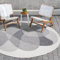 payé In- & Outdoor-Teppich - Grau Creme - 160x160cm Rund - Wendeteppich - Abstraktes Muster - Wetterbeständig für Balkon Terrasse - Indoor Teppiche Wohnzimmer Küche