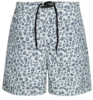 King Kerosin Herren Badeshorts Swimming Trunks Schwimmshorts Kurz Kniefrei Sailor Oldschool Tattoos Vintage Retro Sailor