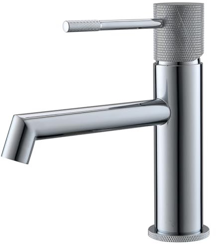 AIMADI Wasserhahn Bad Armatur Mischbatterie Waschbeckenarmatur Einhebelmischer Badezimmer waschtischarmatur Chrom Edelstahl