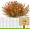 HBell 12 Bundles Artificial Fall Flowers No Fade Faux Autumn Plants,Fake Indoor Outdoor Greenery for Thanksgiving Halloween Christmas Wedding Party Home Garden Décor (Light)