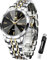 OLEVS Herrenuhren mit Datum Kalender Geschäft Quarz Armbanduhr Analog Edelstahl Wasserdicht Leuchtend Zwei-Farbig Casual Armbanduhr