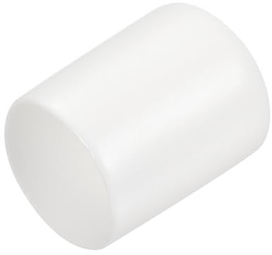 sourcing map 20pcs Rubber End Caps 15mm ID Vinyl Round End Cap Cover Screw Thread Protectors White