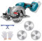 WingFly Mini Circular Saw Compatible for Makita 18V Battery, Brushless Circular Saw with 3 Blades(125mm), 11000RPM, Max Cutting Depth 54mm (90°), 40mm(45°), for Wood, Soft Metal