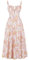 Odizli Abito lungo da donna, estivo, senza maniche, con spalline sottili, bohémien, con spacco, Bianco Rosa Giallo, XS