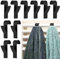 BTBHIHO 10PCS Towel Radiator Hooks, No Drilling Plastic Towel Radiator Brackets Rail Hooks, Movable Black Heated Towel Radiator Hook for Rack Shelf Closet Hooks, All Standard Radiators, Removable