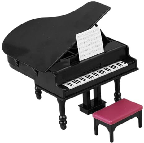 COSMEVIVI 1 Satz Puppenhaus-Klavier Puppenhausmöbel Puppenhausflügel Mini-Piano-Modell Puppenhaus Klavier Puppenhauszubehör Im Maßstab 1:12 Puppenhausminiaturen Winziges Klavier Black Abs