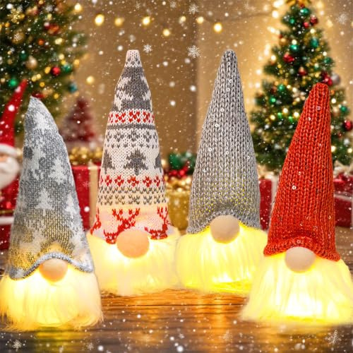 Weihnachtswichtel Figuren LED,Weihnachtsdeko Mit Beleuchtet Led,Weihnachtszwerg,Weihnachtsmann Gnom,Weihnachtsfiguren,Weihnachten Deko Wichtel mit Licht,Weihnachtswichtel Plüsch,Weihnachts Wichtel-B2