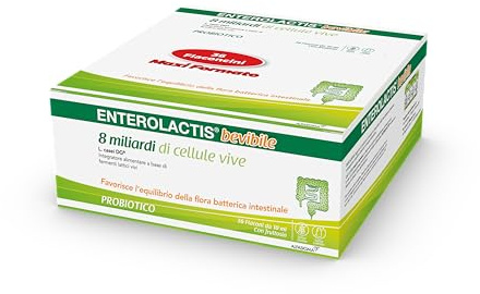 Enterolactis Bevibile, confezione da 36 flaconcini 10 ml, gusto fragola: fermenti lattici, probiotici, supporto all'equilibrio della flora intestinale, anche in gravidanza e allattamento