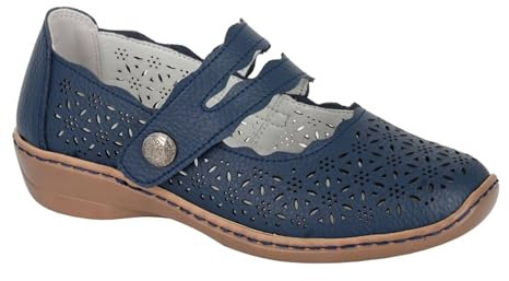 Boulevard L641C-5 Womens Leather Shoe Navy Size 5
