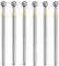 sourcing map 6pcs 325-400 Grits Diamond Grinding Bit 4mm Ball Head 2.35mm Shank 4mm Length Stone Sanding Drill Bits Rotary Tool for Ceramic Glass Nails Grinding Polishing