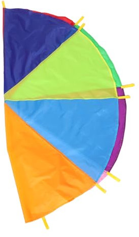 TOYANDONA Regenbogen Fallschirm Mit Griffen Für Junge Mädchen Und Outdoor-Spielplatz-aktivitäten Für Fitness-Training Und Schul-Events