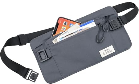 TROIKA Gürteltasche Blue Cycle Belt Bag – 1 Fach mit Ausleseschutz – passend für Tickets, Smartphone, Pass, Personalausweis, Boardingkarten – recyceltes Meeresplastik – dunkelgrau – TROIKA Original