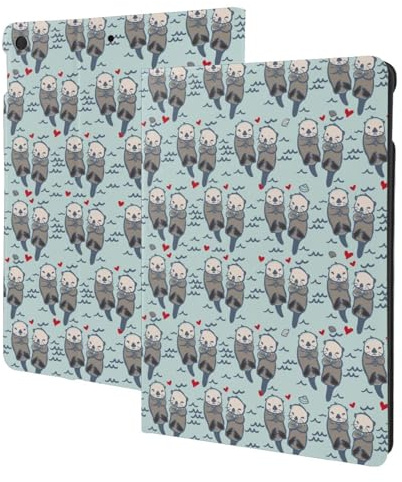Kompatibel mit iPad 9. / 8. / 7. Generation, Sea Otter Tablet-Hülle, kompatibel mit iPad-Hülle 10,2 Zoll, Folio-Ständer, automatische Wake/Sleep-Funktion