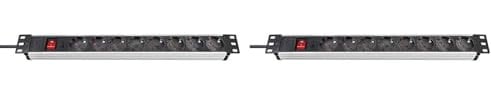 Brennenstuhl ALU Steckdosenleiste mit Schalter (8-Fach, 2m) Premium-Line Technic Alu (Packung mit 2)