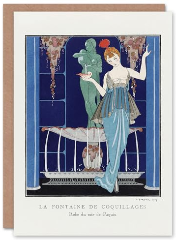 Artery8 George Barbier Art Card Shell Fountain Vintage Fashion Advert