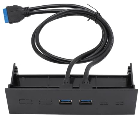Denash Computer 5.25 Zoll Expansion Board Frontplatte Hub, Dual -Port -USB3.0 Hub für Effiziente Arbeit, EIN Elegantes Design für EIN Verbessertes Erscheinungsbild des Fahrwerks