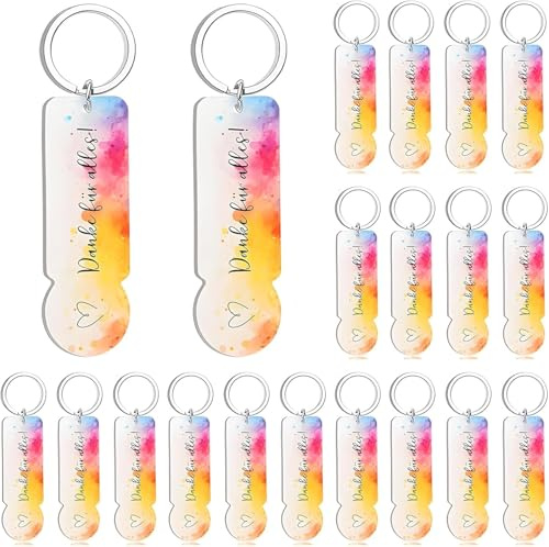 20er Set Acryl Einkaufswagenchip Schlüsselanhänger,Forreen Abziehbar Einkaufschip Schlüsselanhänger,Einkaufschip Werkzeug,Gastgeschenke Hochzeit,Geburtstage,Abschluss,Taufen