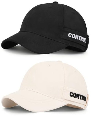 LCKEBT 2 Pezzi Berretto da Baseball per Uomo Donna, 100% Cotone Cappellino da Baseball da Golf Pieghevole con Protezione dai Raggi UV, Visiera Corta, Ampio Campo Visivo e Struttura Rigida