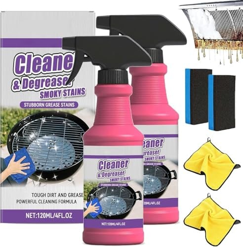Fast-Acting Heavy-Duty Grill Degreaser Spray, 2026 Neu Oberflächenreiniger Backofenreiniger Reinigungsmittel, Allzweckreiniger Spray Küchenreiniger Putzmittel Grill Reiniger für Gasgrill (2 Stück)