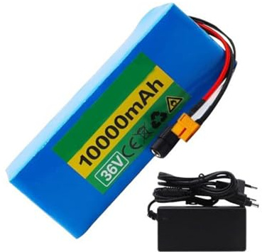 36V 10AH Batterie Lithium-ION Étanche pour Vélo Électrique 10S2P Batterie Lithium-ION Étanche pour Trottinette Électrique Batterie Rechargeable avec Chargeur