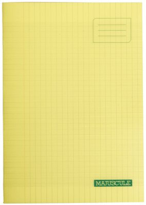 Majuscule-cahier Piqures Grand Carreaux Polypropylene A4 96p 90g Jaune