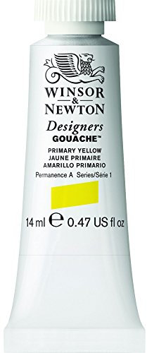 Winsor & Newton Designers Gouache - Peinture Gouache pour le Dessin, L'illustration, le Design - Aquarelle Opaque, Tube de 14ml, Couleur Jaune Primaire
