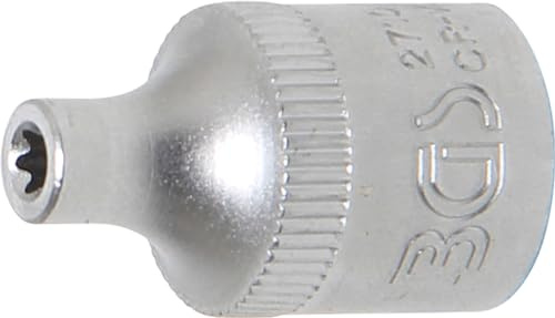 BGS 2710 | Steckschlüssel-Einsatz E-Profil | SW E4 | Antrieb Innenvierkant 10 mm (3/8) | Chrom-Vanadium-Stahl | verchromt, matt | mit Rändelung