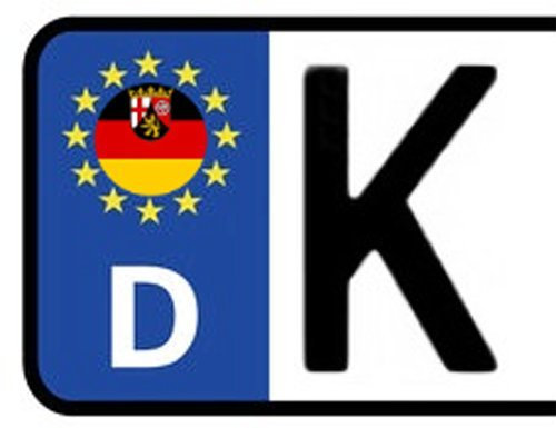 Werbetechnik Sotirios Papoutsis 2X Kennzeichen Aufkleber Rheinland-Pfalz Nummernschild Sticker (ca.2 cm)