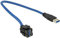 DeLock Keystone USB3.0 A Buchse > USB3.0 A Stecker 250 mit Kabel, blau