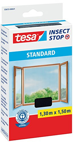 Tesa Moustiquaire pour fenêtre Velcro standard 1,3m:1,5m / 2er Pack noir