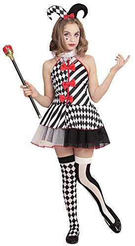 W WIDMANN MILANO Party Fashion - Kinderkostüm Harlekin, Kleid, Clown, Pantomime, Faschingskostüme
