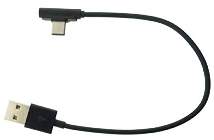 System-S USB 3.1 Type C Stecker 90° gewinkelt zu USB A 2.0 Stecker Adapter Kabel Datenkabel Ladekabel 25 cm
