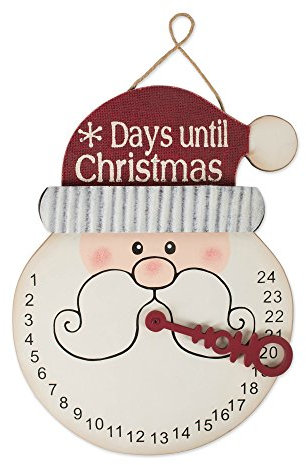 DII CAMZ10897 Adventskalender Schneemann für die Feiertage, Holz Wand & Tür Dekoration, 16,75x12,75x0,5, Santa Countdown