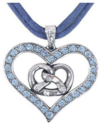 Moschen-Bayern Damen Trachtenkette Dirndlkette Herzkette Blau
