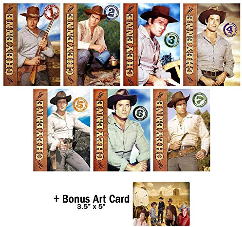 Cheyenne: Complete Classic Western TV Series Seasons 1-7 DVD Collection + Bonus Sticker