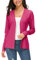 Mujeres Ligero Manga Larga V Cuello Frente Abierto Punto Cárdigan (XL, Rosa)
