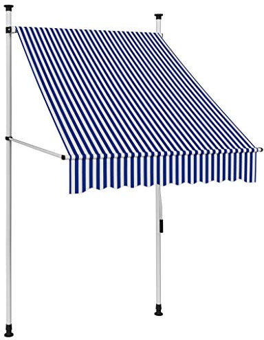 Tidyard Balkon Sonnenschutz Garten Markise Einziehbar Handbetrieben Balkonmarkise Klemmmarkise 100 cm Mit Griffkurbel,Gelenkarmmarkise Höhe und der Winkel verstellbar,Hohe Lichtechtheit