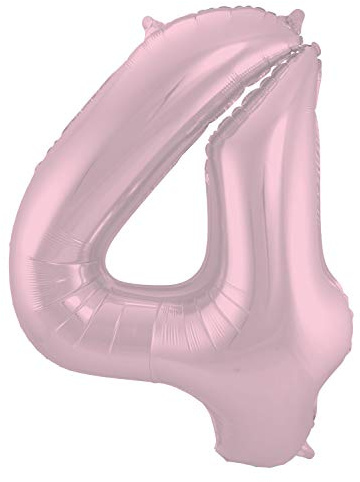 Folat 65954 - Folienballon Zahl 4 - Pink Pastel ca. 86 cm