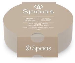 Spaas Glow Duftkerze, 4 Dochte, 20 Stunden, Mindful Morning