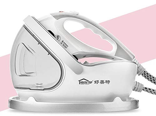 QSCTYG Plancha de Vapor Vertical Mini portátil de Planchado de la máquina de Alta presión de Vapor de Hierro Que cuelga 1300W Fuerte Poder vaporizador Cerámica Placa Base 486 (Color : White)