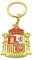 Aries Boutique Porte-clés Espagne, écusson d'Espagne, porte-clés double face, Toro peint en or (sans boîte)