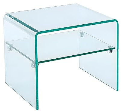 Vente-unique-Table de Chevet - 1 Niche - Verre trempé - STILEOS